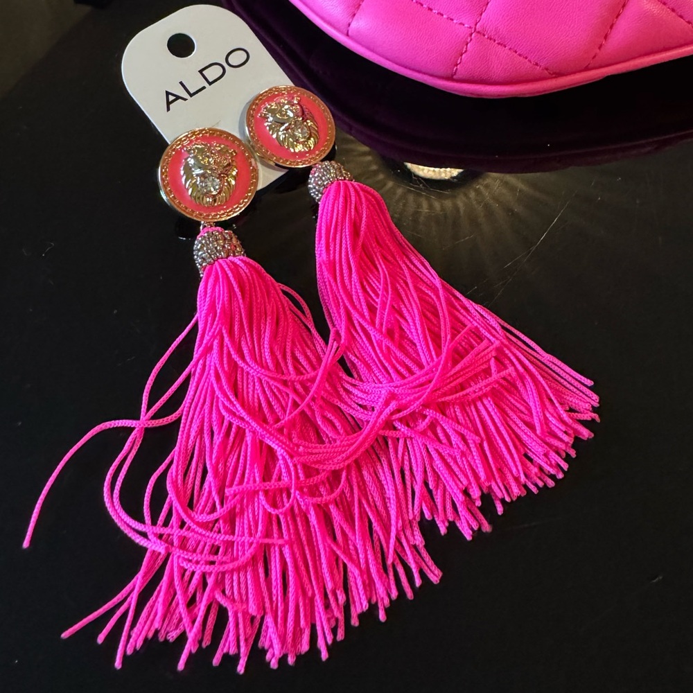 Aldo Pink Tassel Earrings